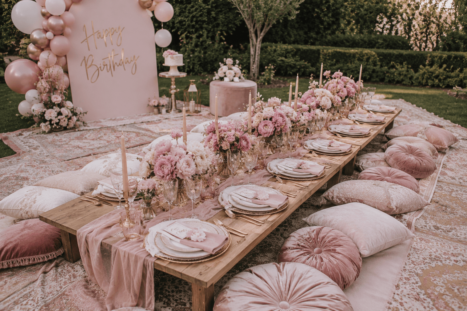 Birthday Soirée picnic setup