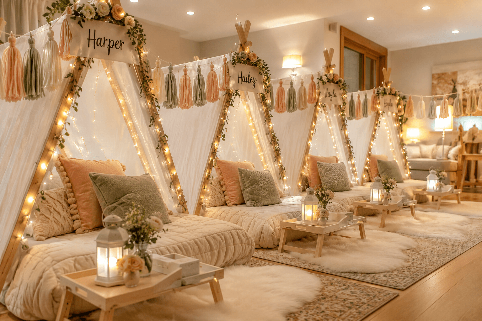 Dreamy Sleepover picnic setup
